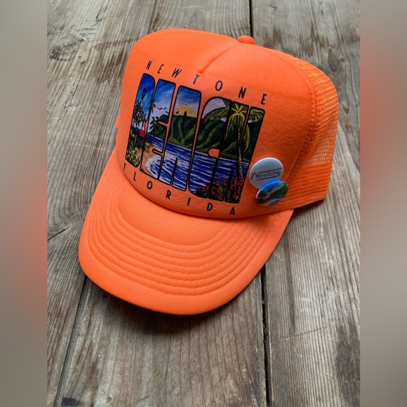 Newtone - Orange - Beach- Trucker Hat - Picture 1 of 3